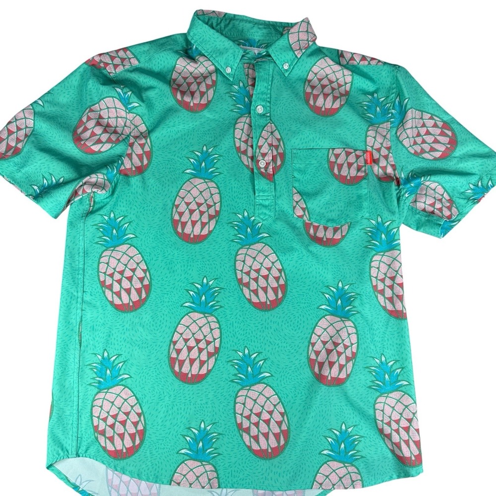 Chubbies Golf  Polo Mens Large Shirt Pineapple Stretch Wicking party Lifestyle‎